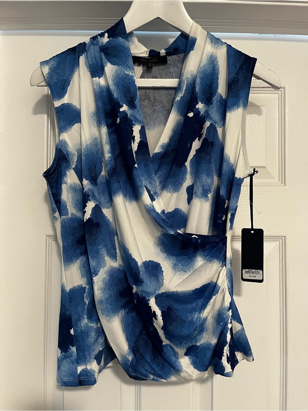 Blue & White Watercolor Wrap Camisole